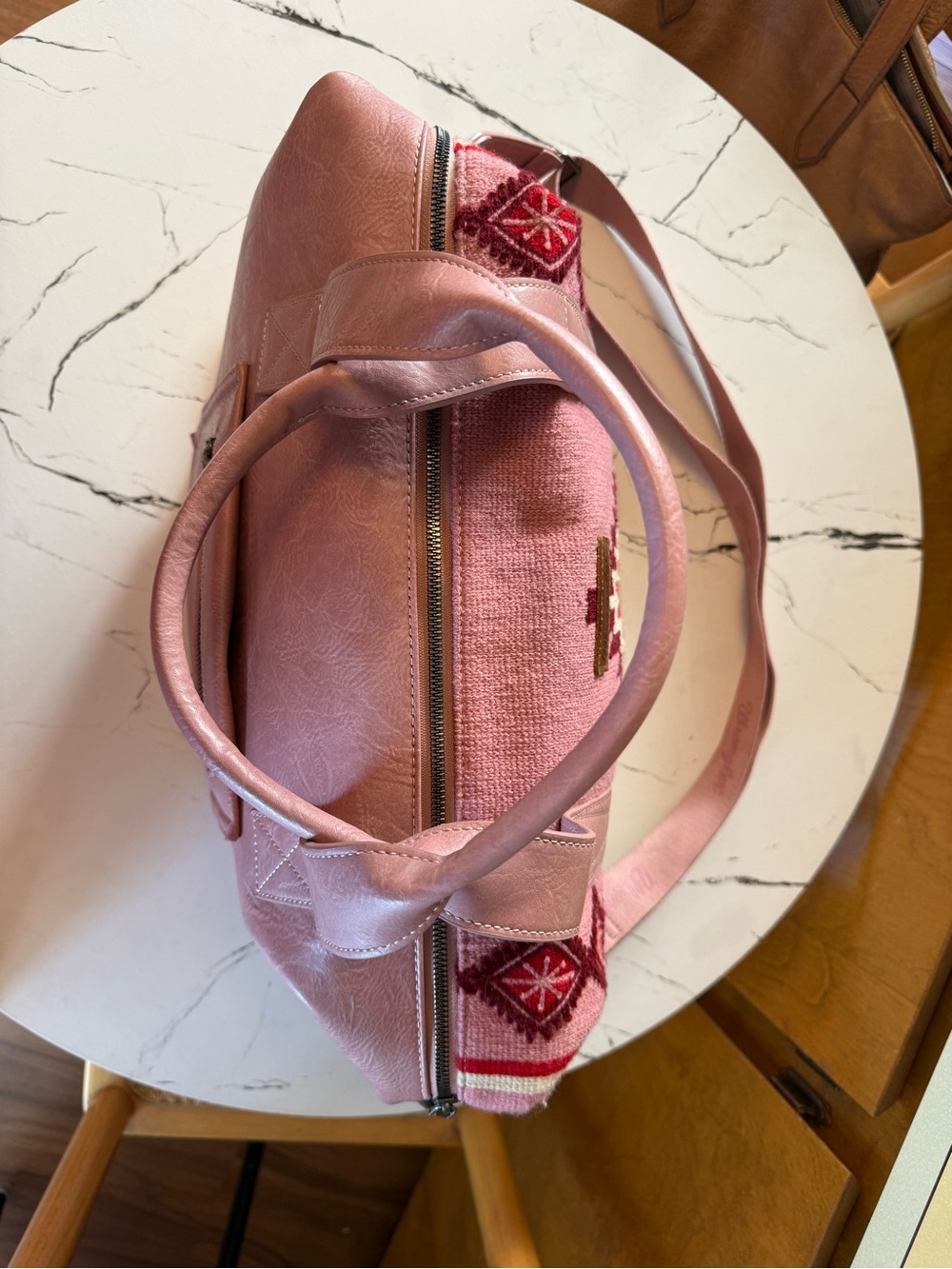 Wrangler Pink Aztec tapestry Duffle weekender bag Montana West - Picture 5 of 11